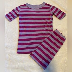 Hanna Andersson Purple/Pink Striped Kids Pajama Set - Size 8